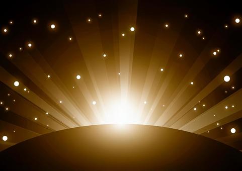 黄金の宇宙の日の出の光 光,集中線,宇宙,星,日の出,スタイリッシュ,ゴールド,背景のイラスト素材