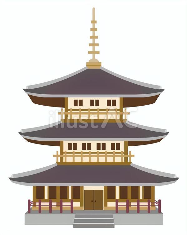 三重塔 三重塔,塔,アイコンのイラスト素材
