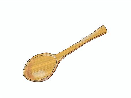 木のスプーン スプーン,食器,木製,食事,雑貨,キッチンのイラスト素材