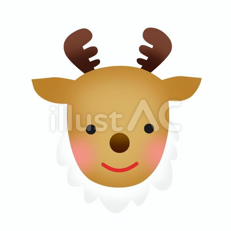 トナカイのアイコン（白背景） トナカイ,クリスマス,動物のイラスト素材