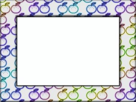 梨の額縁フレ−ム　白 梨,なし,額縁,フレ−ム,ポストカード,メッセージカード,飾り枠,あしらい,秋,グラデーションのイラスト素材