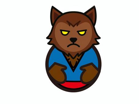 ハロウィン狼男 ハロウィン,狼男,モンスター,二頭身,獣,おきあがりこぼしのイラスト素材