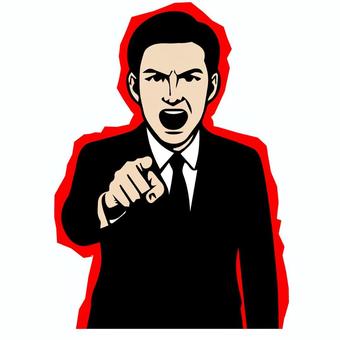 激怒する人：男性政治家Ｂ 怒り,男性,男,政治家,議員,討論,白熱,議論,激論,エスカレートのイラスト素材