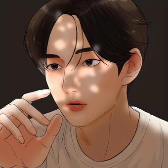 シャインボーイ 光,影,青年,イケメン,漫画のイラスト素材