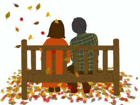 二人で迎える秋 二人で迎える秋 秋,夫婦,カップルのイラスト素材