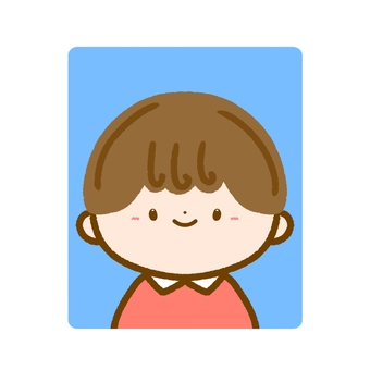 ゆるかわいい人•証明写真 証明写真,人,男,女,中性的,正面,写真,シンプル,かわいい,ゆるいのイラスト素材