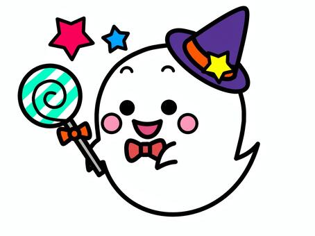 ハロウィン　おばけ おばけ,お化け,ハロウィン,ハロウィーン,ゴースト,キャンディー,星,かわいい,とんがり帽子,１０月のイラスト素材