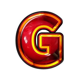 ebin_G 文字,ギラギラ,立体,メタリック,赤色,アルファベット,g,チラシのイラスト素材