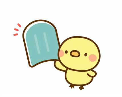 ビート板を持ったひよこ