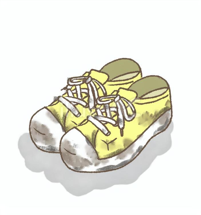 濡れて汚れたスニーカー 靴,雨,濡れるのイラスト素材