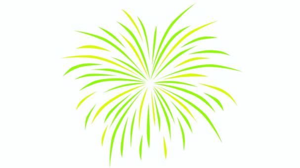 花火素材⑪緑 花火,シンプル,挿絵,白背景,白バック,かわいい,あしらい,夏,打ち上げ花火,単体のイラスト素材