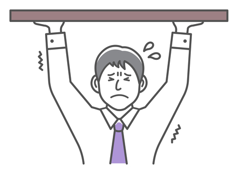 何かを持ち上げる 男性会社員イラスト 支える,持ち上げる,男性,サラリーマン,ビジネス,ビジネスマン,日本人,重い,人物,上半身のイラスト素材