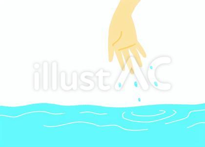 手に付いた水を払う手とたっぷりの水