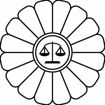 弁護士バッジのシンプルなアイコン・マーク バッジ,バッヂ,アイコン,マーク,弁護士,法律,法律相談,シンプル,線画,白のイラスト素材