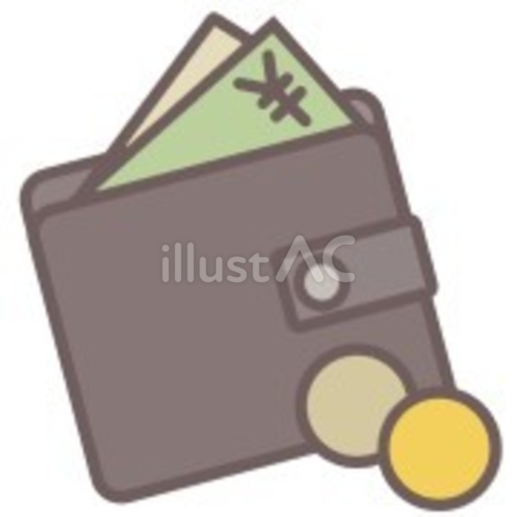 お財布とお金 財布,お札,日本円のイラスト素材