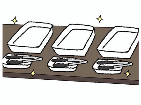 ビュッフェの用意 ビュッフェ,食べ放題,用意,準備,食器,pop調,手描き,挿絵,ワンポイント,素材のイラスト素材