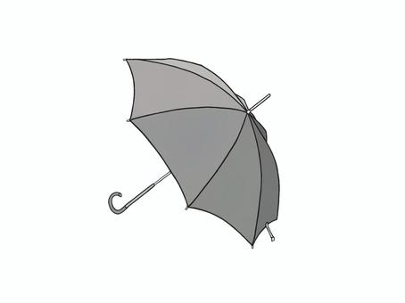 雨の日に指す黒いシンプルな傘(かさ) 傘,雨,梅雨,開く,屋外,さす,道具,雨傘,生活,アンブレラのイラスト素材