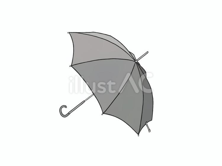 雨の日に指す黒いシンプルな傘(かさ) 傘,雨,梅雨のイラスト素材