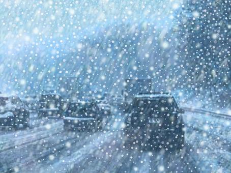 被大雪襲擊, JPG 被大雪襲擊, 大雪, 暴風雪, 國道, JPG