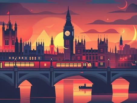 London landscape illustration 11, landscape, europe, england, JPG
