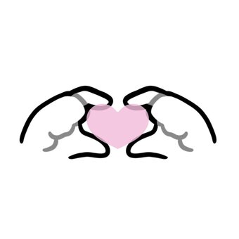 両手で指ハート　ハートあり　モノクロ 両手,ハート,気持ち,好き,手のひら,アイコン,シンプル,イラスト,モノクロ,手のイラスト素材