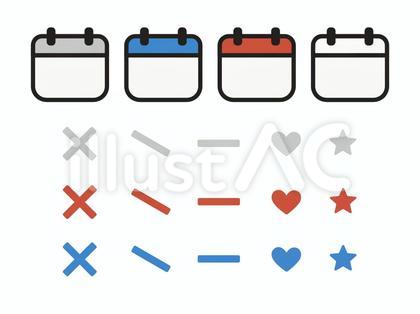 カレンダーアイコン 枠 平日土日祝記念日