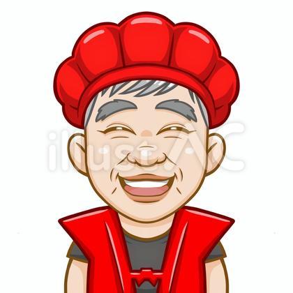ちゃんちゃんこを着ている男性