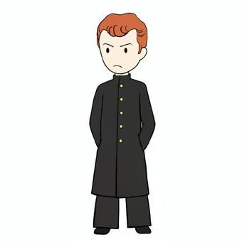 昭和中期の長ランを着た不良 男子,長ラン,不良,ヤンキー,昭和,中期,高校生,リーゼント,人物,ポーズのイラスト素材