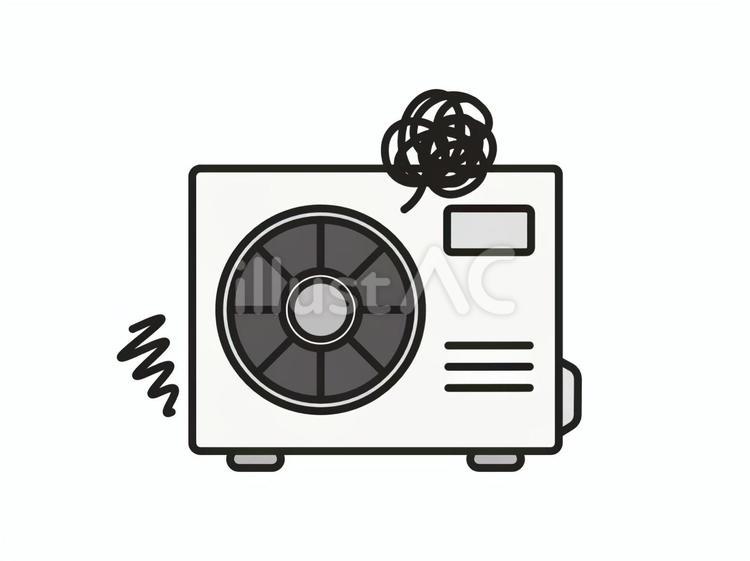 室外機の故障 室外機,エアコン,クーラーのイラスト素材