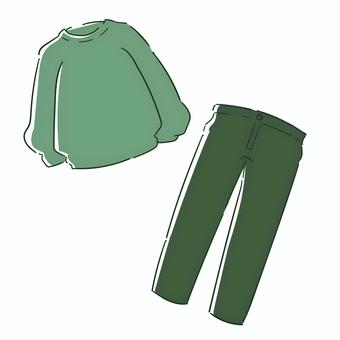 アパレル_トレーナーとパンツ トレーナー,トップス,パンツのイラスト素材