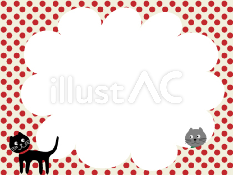 おもしろ黒猫さんのフレーム 動物,黒猫,かわいいのイラスト素材