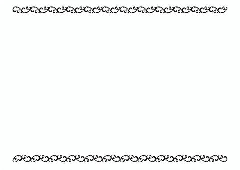 エレガンス上下フレーム2025②黒 エレガント,フレーム,ライン,飾り枠,クラシック,デコレーション,葉,ボタニカル,グラフィック,素材のイラスト素材