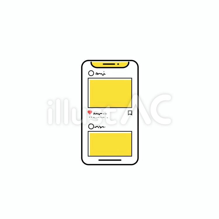 SNS スマホ,sns,いいねのイラスト素材