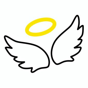 天使 クリスマス,天使,羽,輪っか,黄色のイラスト素材