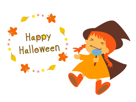 Happy Halloween　ロゴ メッセージカード,メッセージ,ポストカード,10月31日,フレーム,ロゴ,英語,パーティー,カード,かわいいのイラスト素材