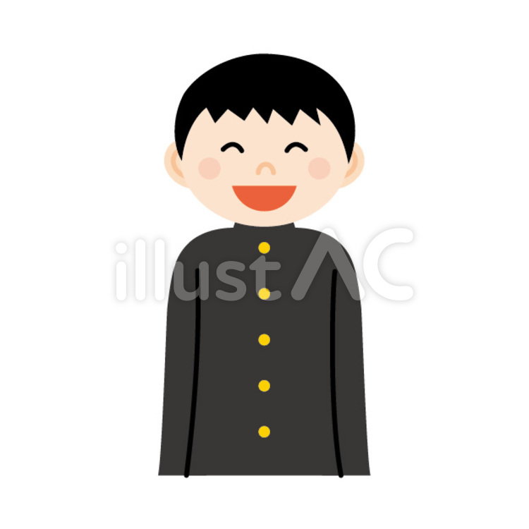 笑う男子学生 男の子,笑顔,制服のイラスト素材