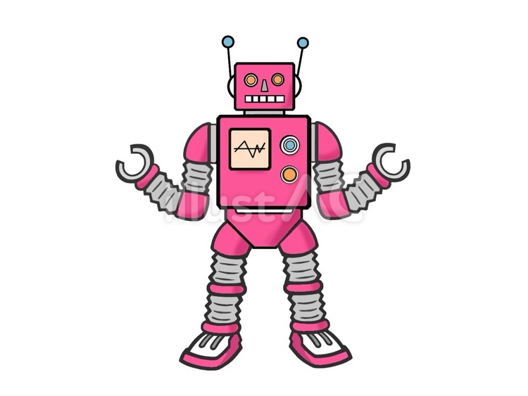 昭和レトロ感あるブリキの玩具(おもちゃ) ロボット,メーター,レトロのイラスト素材