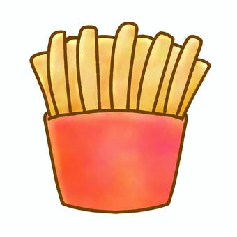 カップに入ったポテトフライ ポテト,ポテトフライ,食べ物,おやつ,シンプル,かわいい,おしゃれ,ワンポイント,挿絵,背景透過のイラスト素材
