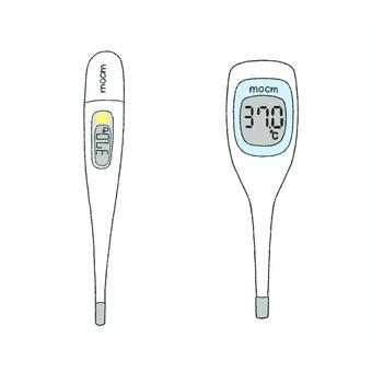 体温計のイラスト 体温計,体温測定,体温,平熱,体調管理,白,検温,熱を測る,デジタル体温計,電子体温計のイラスト素材