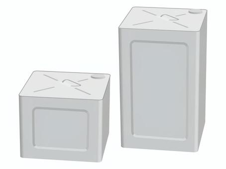 一斗缶と一斗缶のハーフ缶 一斗缶,缶,ハーフ,ブリキ,スチール,鉄,金属,容器,18リットル,9リットルのイラスト素材