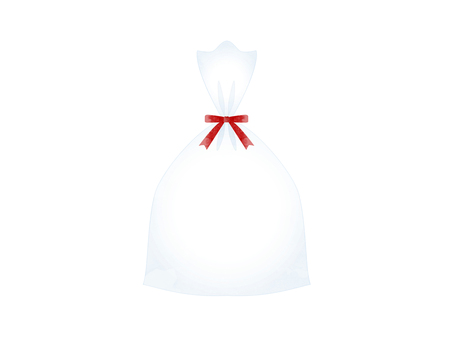 ラッピング袋（水彩風） ラッピング,袋,透明,水彩風,リボン,赤,可愛い,プレゼント,ギフト,包装のイラスト素材