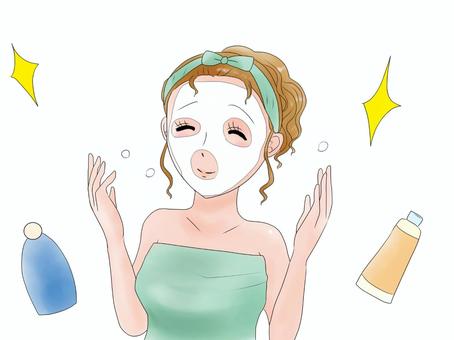 Illustration, pack, skin care, beautiful face, JPG and PNG