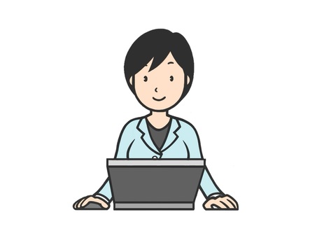 パソコンで仕事をする女性のプログラマー プログラマー,プログラミング,プログラム,パソコン,働く,会社員,笑顔,正社員,職業,データのイラスト素材