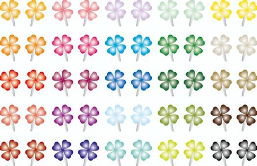 Illustration, thumbtack, clover, four leaves, JPG and AI