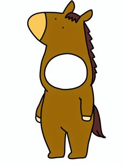 干支の馬の着ぐるみ 干支の馬の着ぐるみ 馬,うま,着ぐるみ,干支,年賀状のイラスト素材