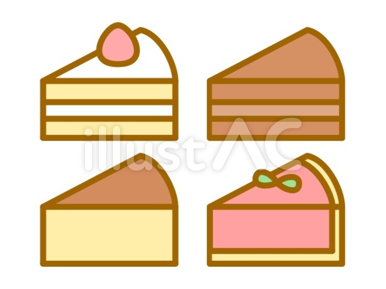 ケーキセット　１ ケーキ,食べ物,デザートのイラスト素材
