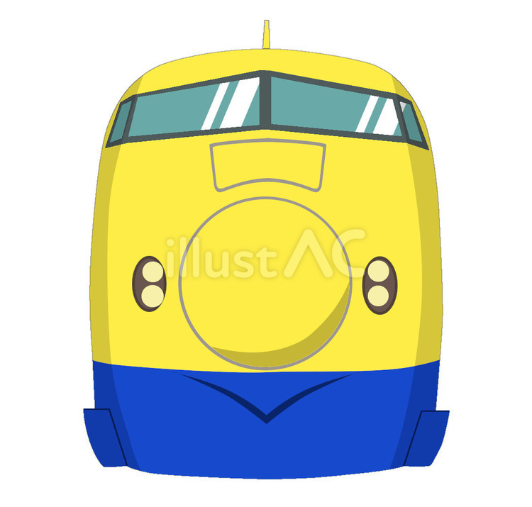 ドクターイエロー　0系新幹線　青 ドクターイエロー,新幹線,電車アイコンのイラスト素材