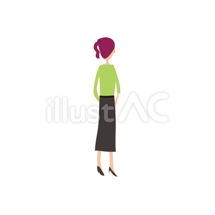 後ろ姿の女性 女性,後ろ姿,おしゃれのイラスト素材