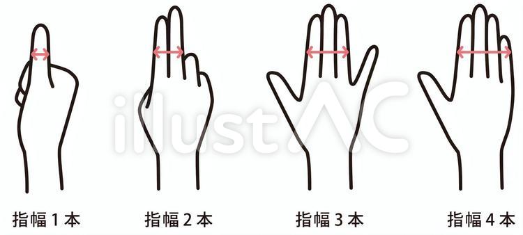 指の幅 指,手,鍼灸のイラスト素材