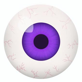 紫色の虹彩の眼球イラスト 紫色の虹彩の眼球イラスト 眼球,目玉,ハロウィン,虹彩,瞳,紫,パープル,色,カラー,恐いのイラスト素材